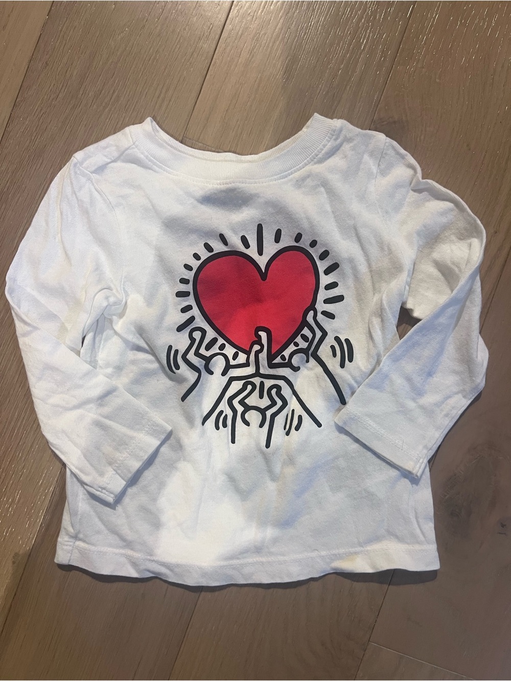 Old Navy White Keith Haring LS Tee